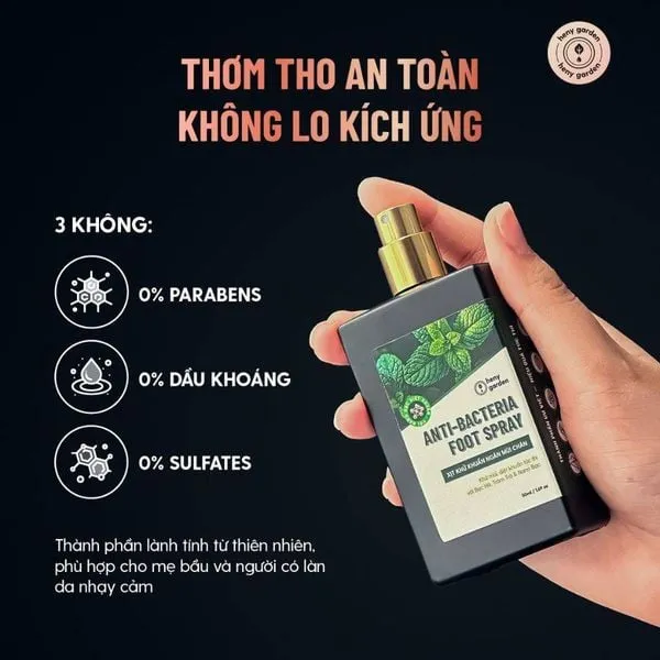 Giải pháp an toàn cho vấn đề hôi chân tại nhà với sản phẩm Heny Garden