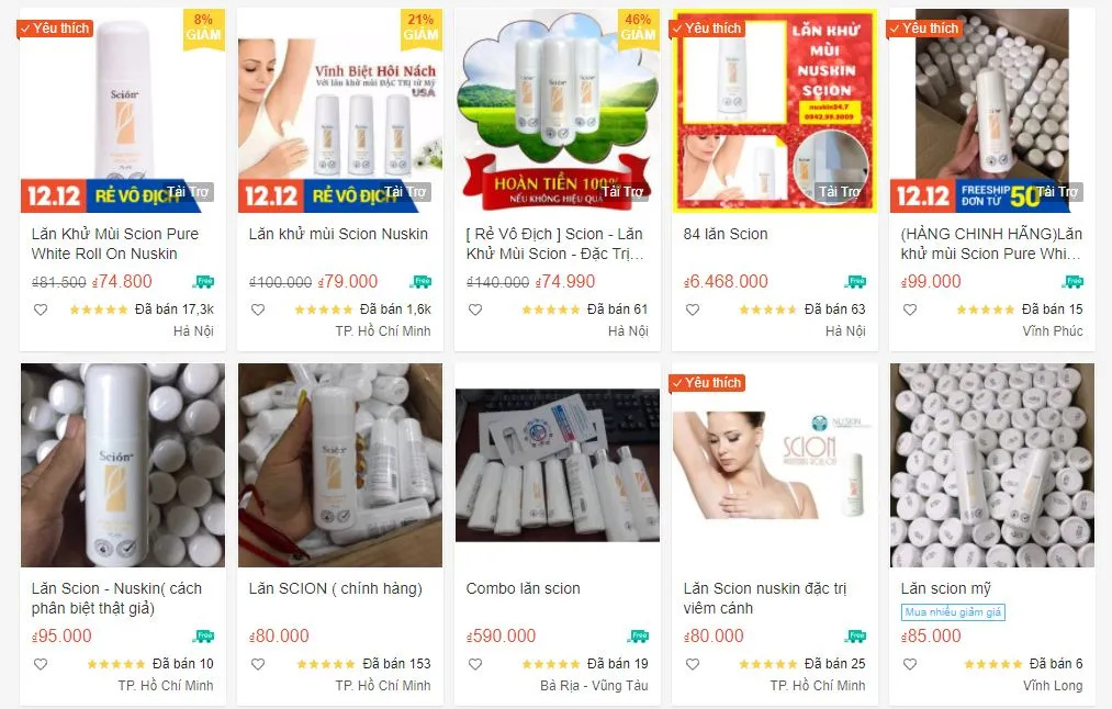 Phân tích giá lăn khử mùi Scion trên thị trường hiện nay